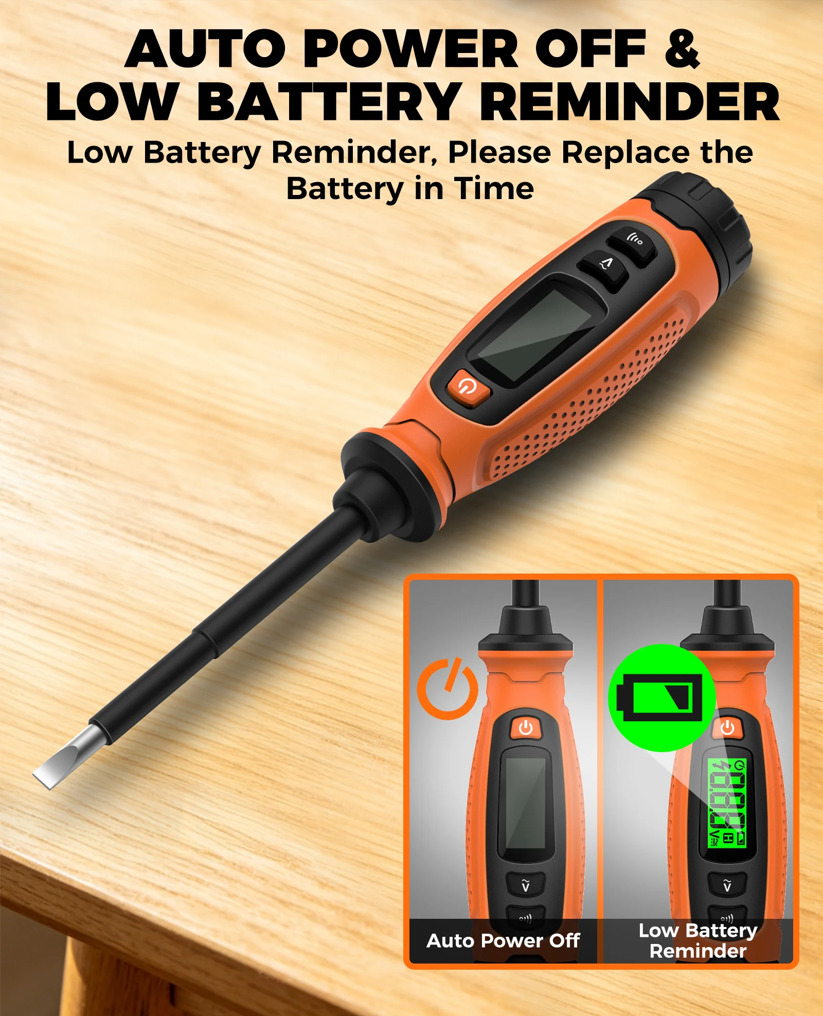 VT01 Spannungsprüfer-Stift 3V-500V Berührungsloser Schraubendreher mit LCD-Display Voltmeter-Detektor Elektrischer Stift Spannungsanzeiger – Detail 6