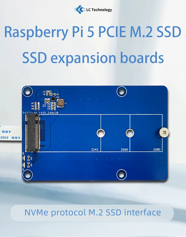Raspberry Pi 5 Raspberry PCIE M.2 SSD Solid State Drive Extended Edition NVME Protocol