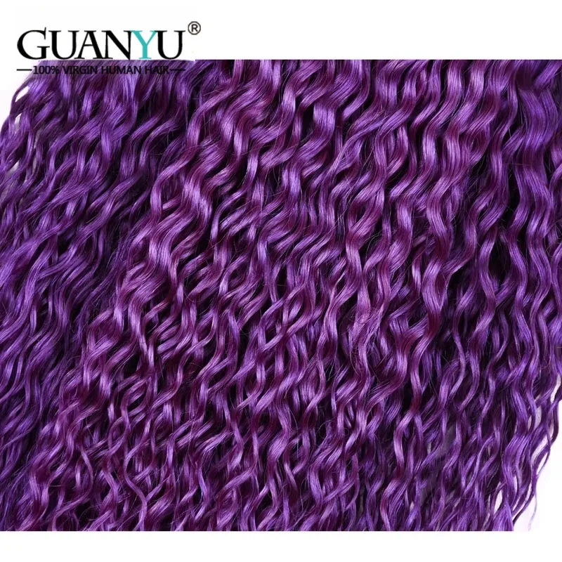 1B/الأرجواني غريب مجعد أومبير الملونة الشعر البشري حزم 100% وصلات شعر بشرية 3/4 حزمة صفقات ينسج الشعر البشري #3