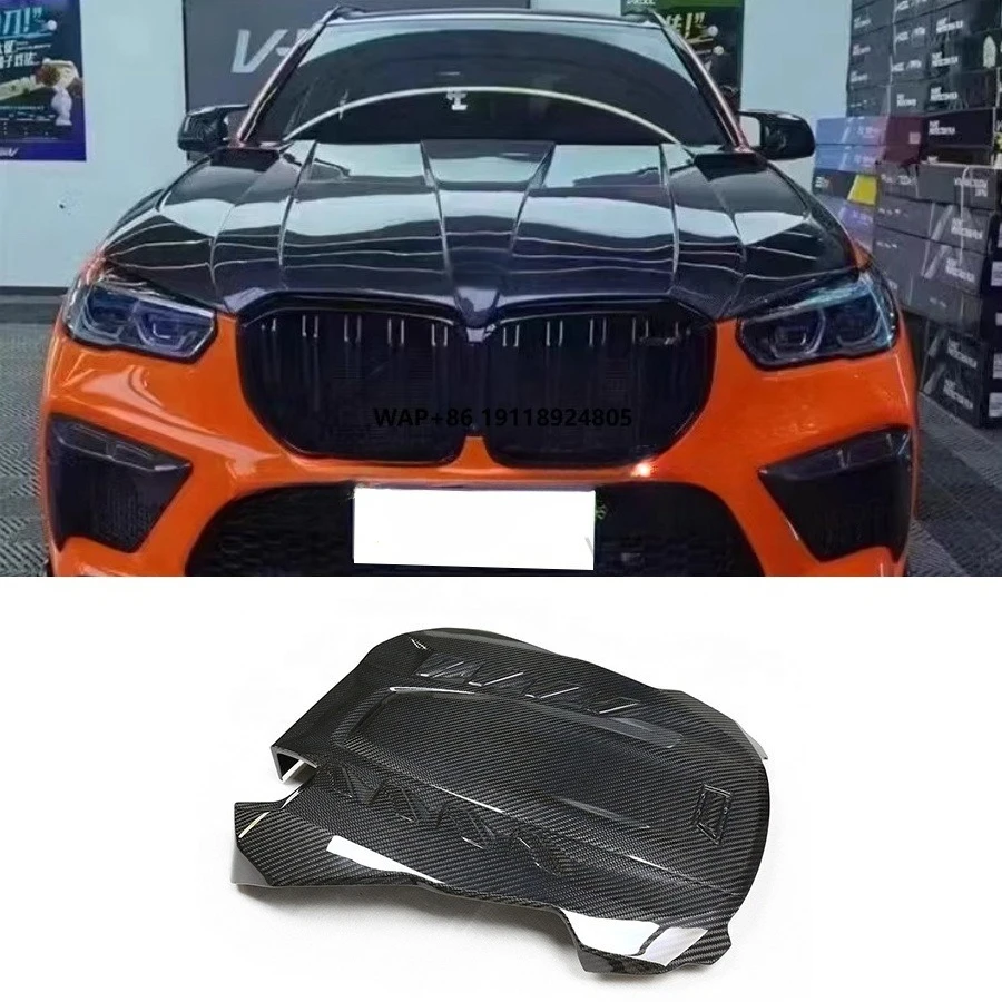 

Dry Carbon Fiber Engine Cover for X5M F95 X6M F96 2019-2023 Front Engine Bonnet Hood Cover Protector Panel Guard Trim