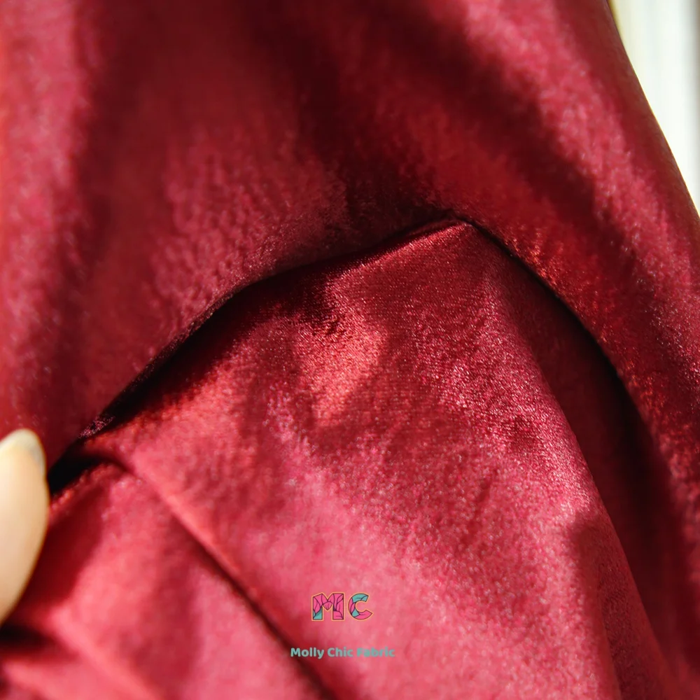 반짝이는 새틴 눈꽃 무늬 밝은 더블 크레이프 부드러운 새틴 원단, 드레스, 무대 의상, 디자이너 의류 재봉용 원단