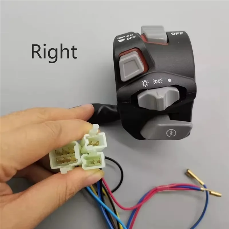 Motorcycle Handlebar Switch Horn Start Button With LED Switch With Turn Flash Light Signal Blue