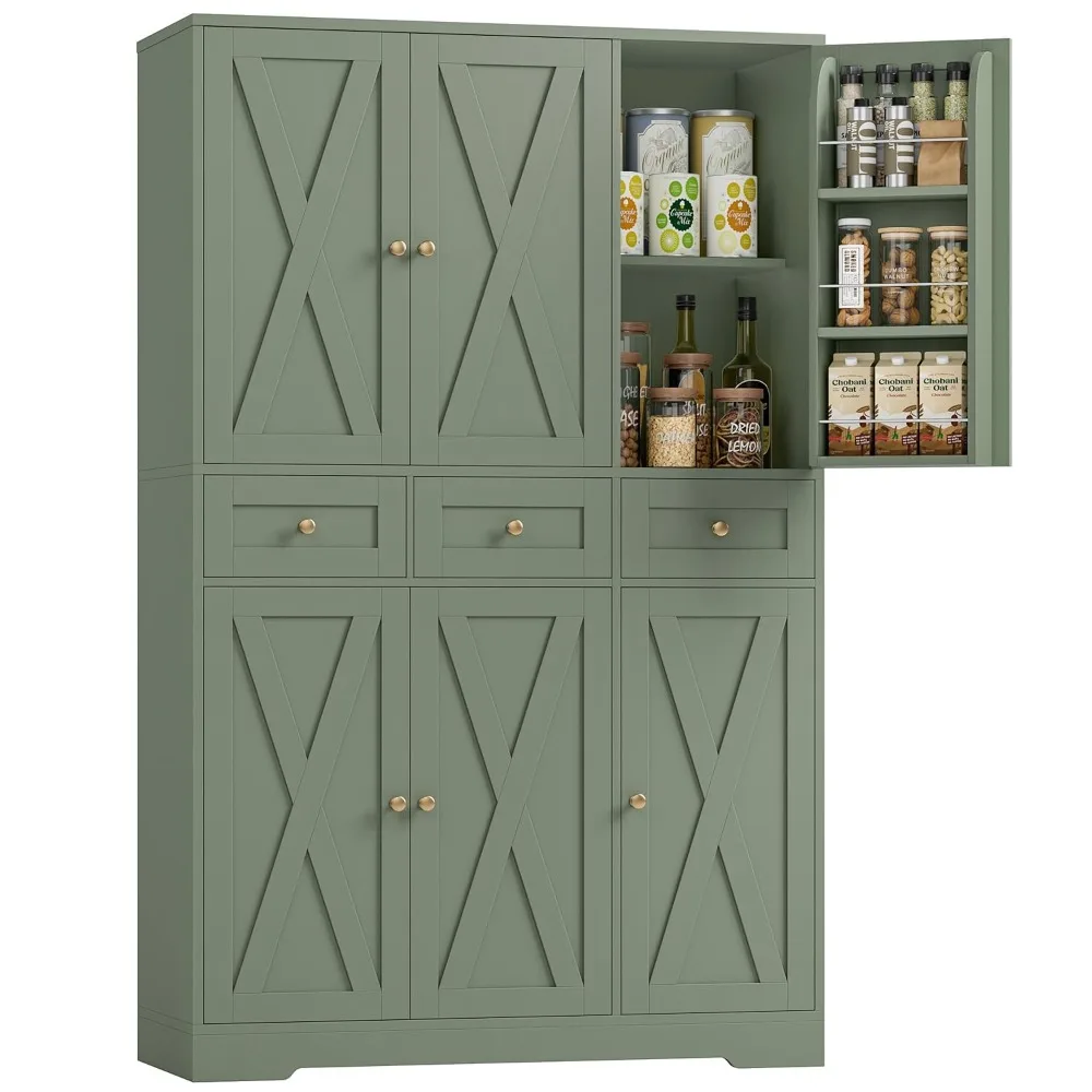 Modern Farmhouse Kitchen Pantry Storage Cabinet, 67