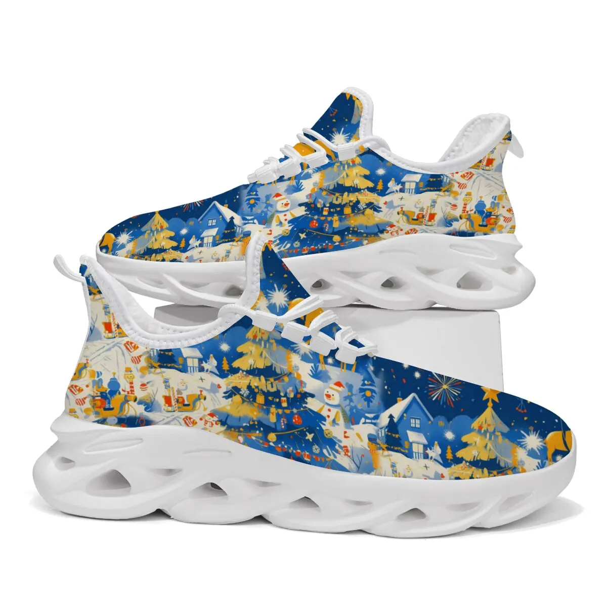 

Новая удобная повседневная спортивная обувь с плоской подошвой и низким берцем, круглым носком, на шнуровке, на мягкой подошве, с рождественским цветочным принтом и цветными блоками