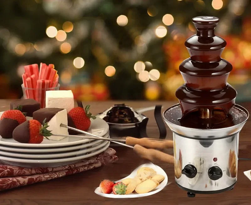 110V/220V 4 Tier Chocolate Fountain Machine for Baking Hotel DIY Melting Chocolate Waterfall C