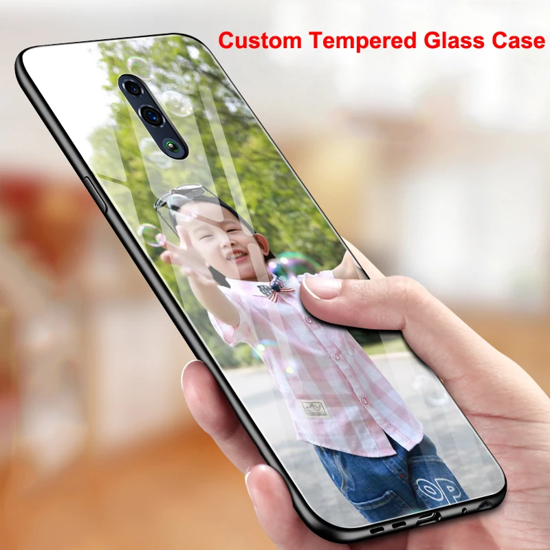 DIY Tempered Glass Case for OPPO Find X6 X5 Lite X3 X2 Neo Pro Reno 7 5 4Z 4 A96 A56 A53 A91 A94 Realme 6 GT X7 C55 Custom Cover