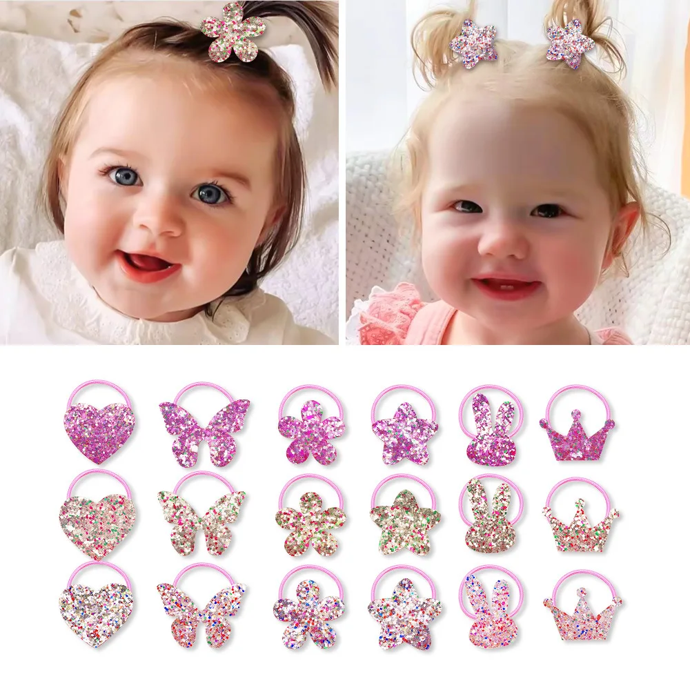 18 Pz Feltro Scintillante Hari Anelli Rop Per Le Ragazze Dei Più Piccoli Fiori Coniglietto Farfalla Fasce Elastiche Per Capelli Del Bambino Bambini Stelle Copricapo