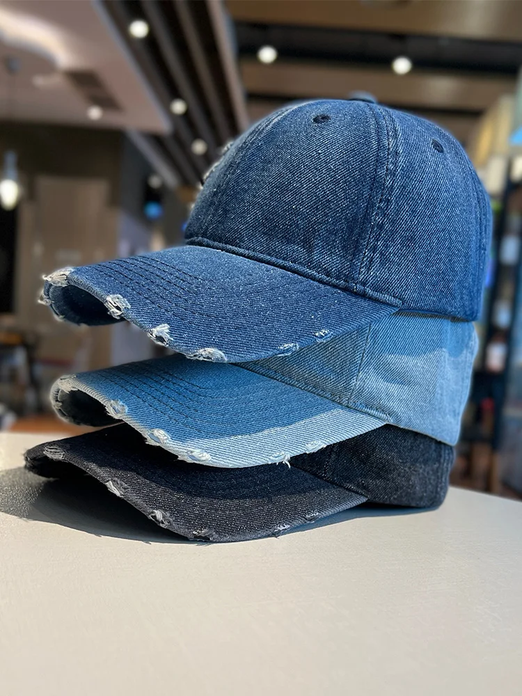 

Retro Washed Denim Baseball Cap Design Sun Hat Male and Female Personality Trendy Peaked Cap