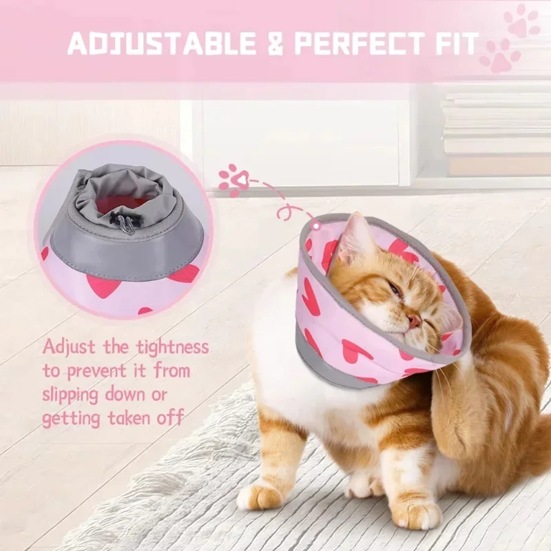 Adjustable Pet Elizabeth Collar Anti-Licking Recovery Cone for Cats Dogs Soft Protective Neck Collar