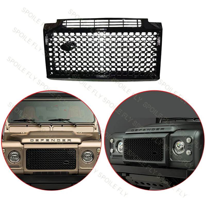 

For Land Rover Defender 90 110 2012-2016 High Quality ABS OCTA Style Car Front Grille Racing Grills Car Accessories Glossy Black