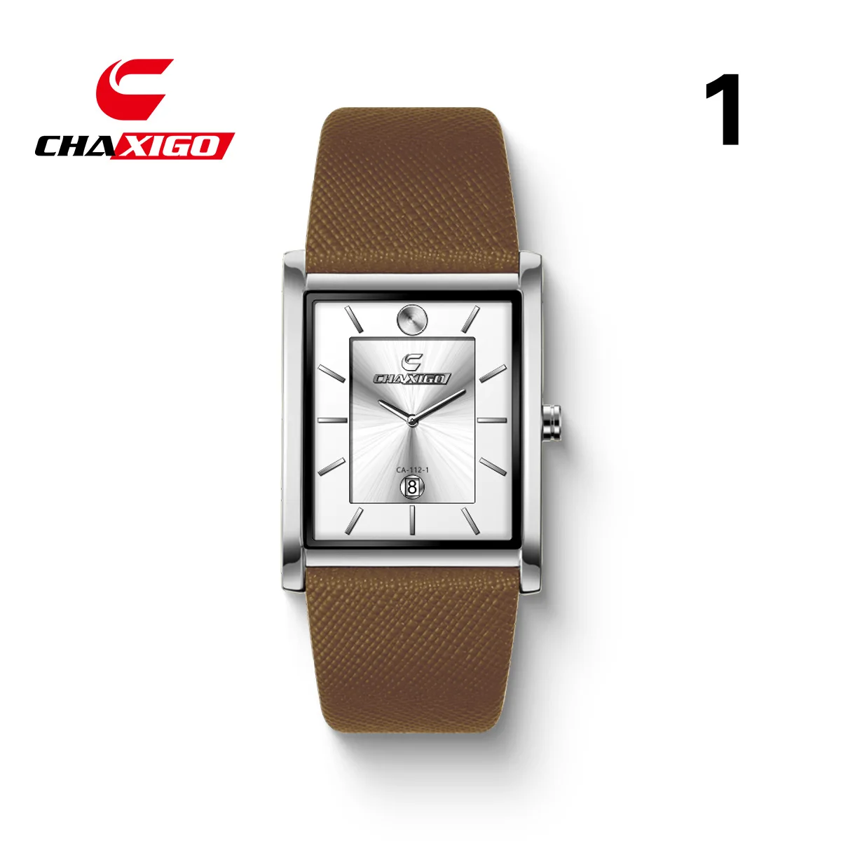 New Fashionable Men's Popular Quartz Square Watch Calendar Waterproof Leather Strap Watches for Man Reloj Hombre