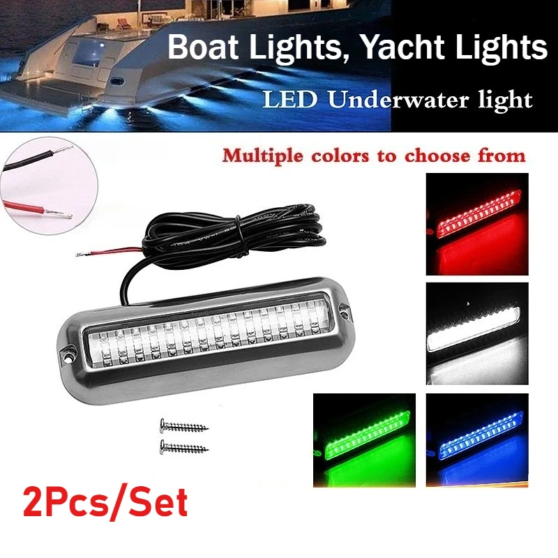 2Pcs/Set 10-30V Marine Underwater Light 42 LED Boat Light Yacht Light Marine Accessories MK-065