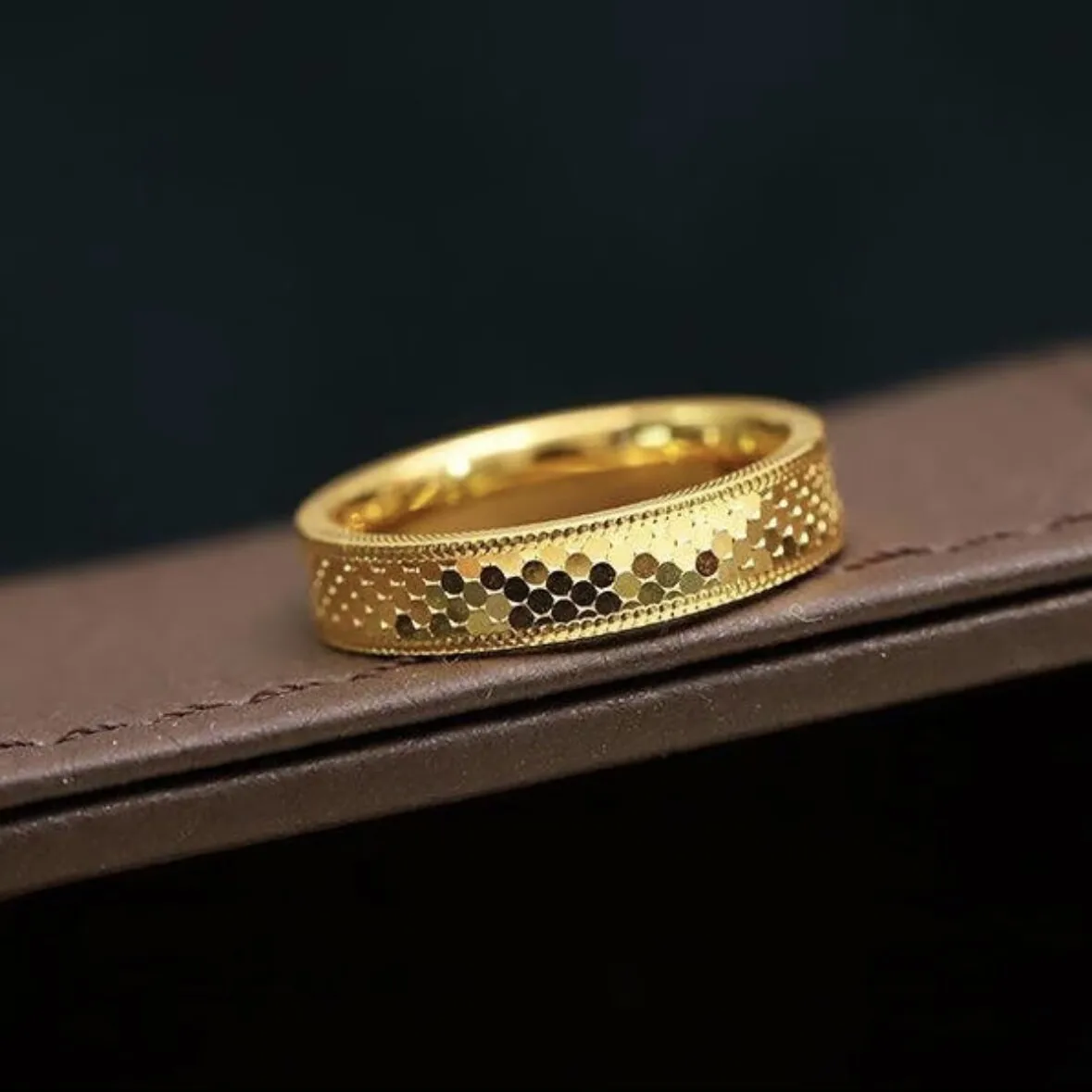 Briex Jewelry Luxury 24K 9999 Pure Gold real gold Exquisite Dragon Scale Ring All-match Niche Women's Ring