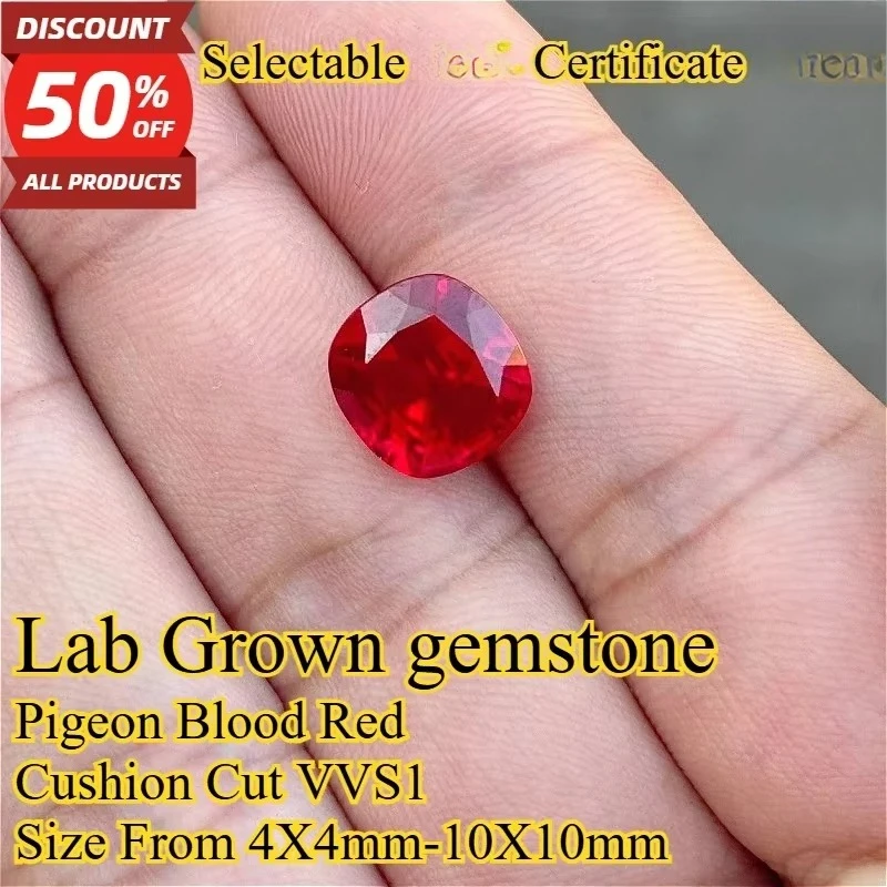 ACushion Lab Grown Sapphire Shape for DIY Jewelry Making The Main Materials of Rings and Necklaces Selectable   Certificate