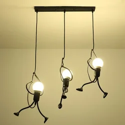 Retro Wrought Iron Chandelier Restaurant Cafe Clothing Store Living Room Lights Decoration Modern Creative Villain Lamps