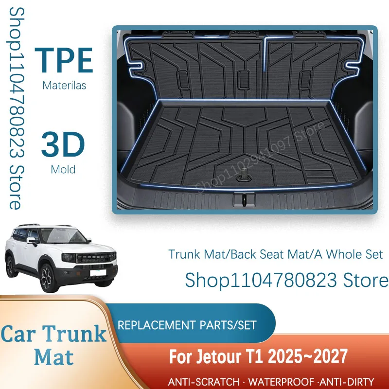 Car Rear Trunk Mats For Jetour T1 2025 2026 2027 56seat Waterproof Storage Pad Back Cargo Liner Back Seat Cover Auto Accessories