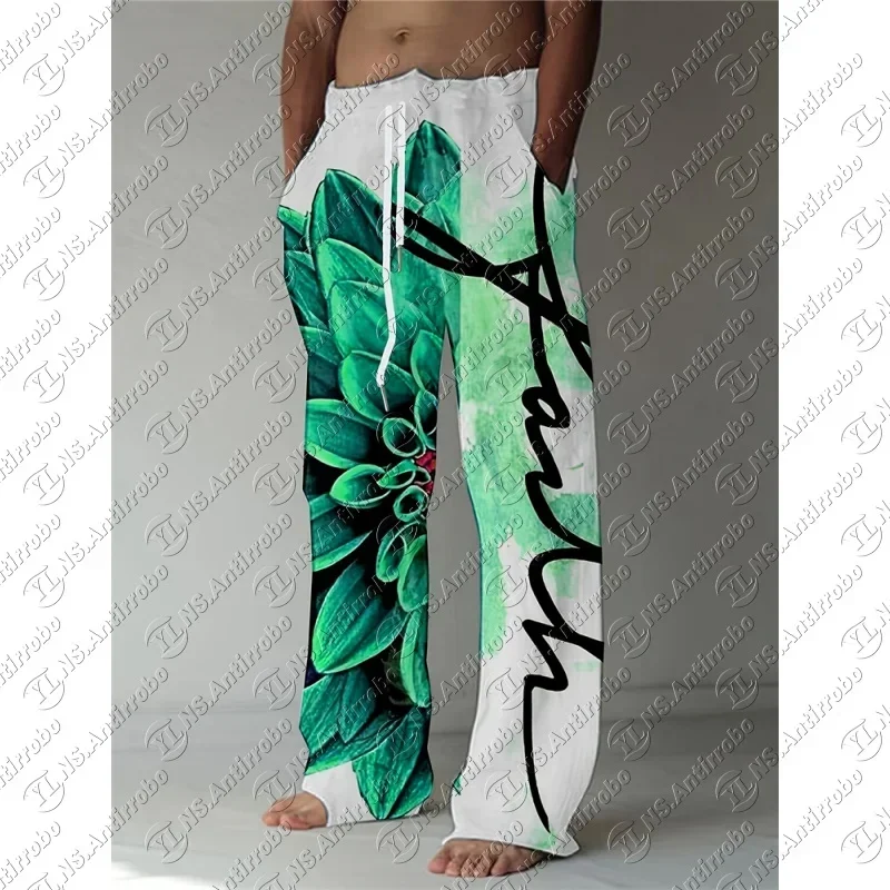 Men's Kids Summer Casual Pants Drawstring Elastic Waist Zipper Skull Pattern Print Long Trousers for Everyday Holiday Streetwear