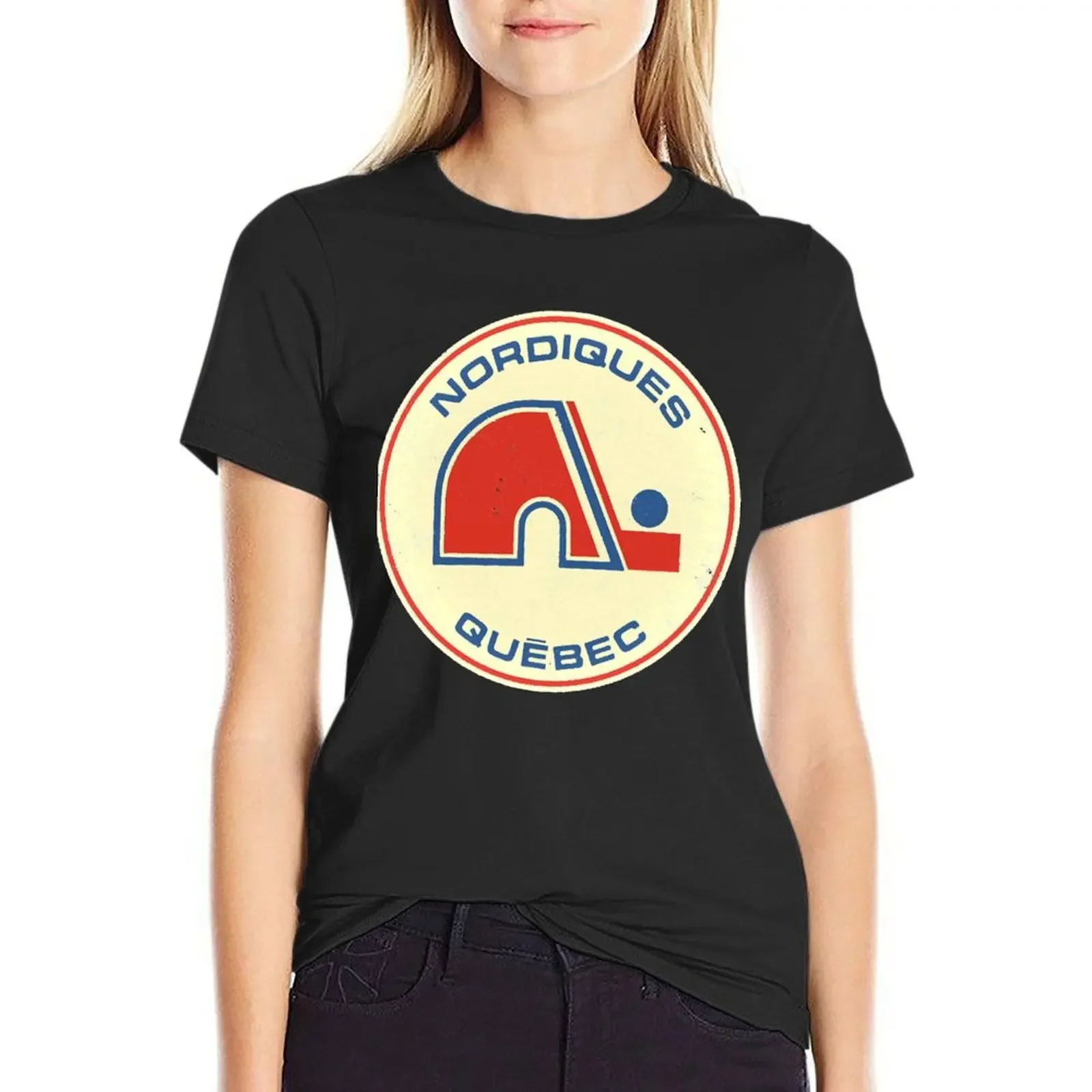 

Quebec Nordiques [Vintage Distressed] Shirt T-Shirt blanks cute clothes hippie clothes cute tops plain t shirts for Women