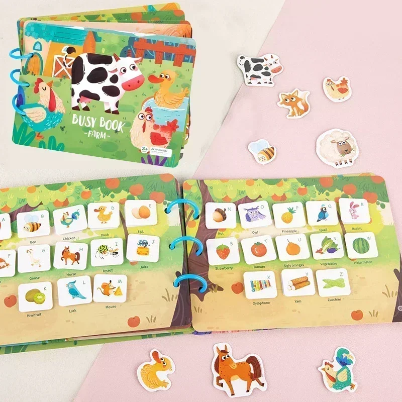 

1 piece educational busy book paper for sticking, suitable for infants and children's learning, quiet picture book
