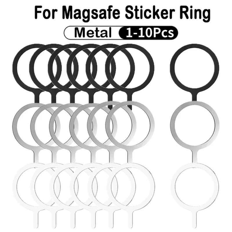 Stainless Steel Universal Magnetic Metal Plate Ring for Magsafe Wireless Charger Iron Sheet Stickers Magnet Cell Phone Holder