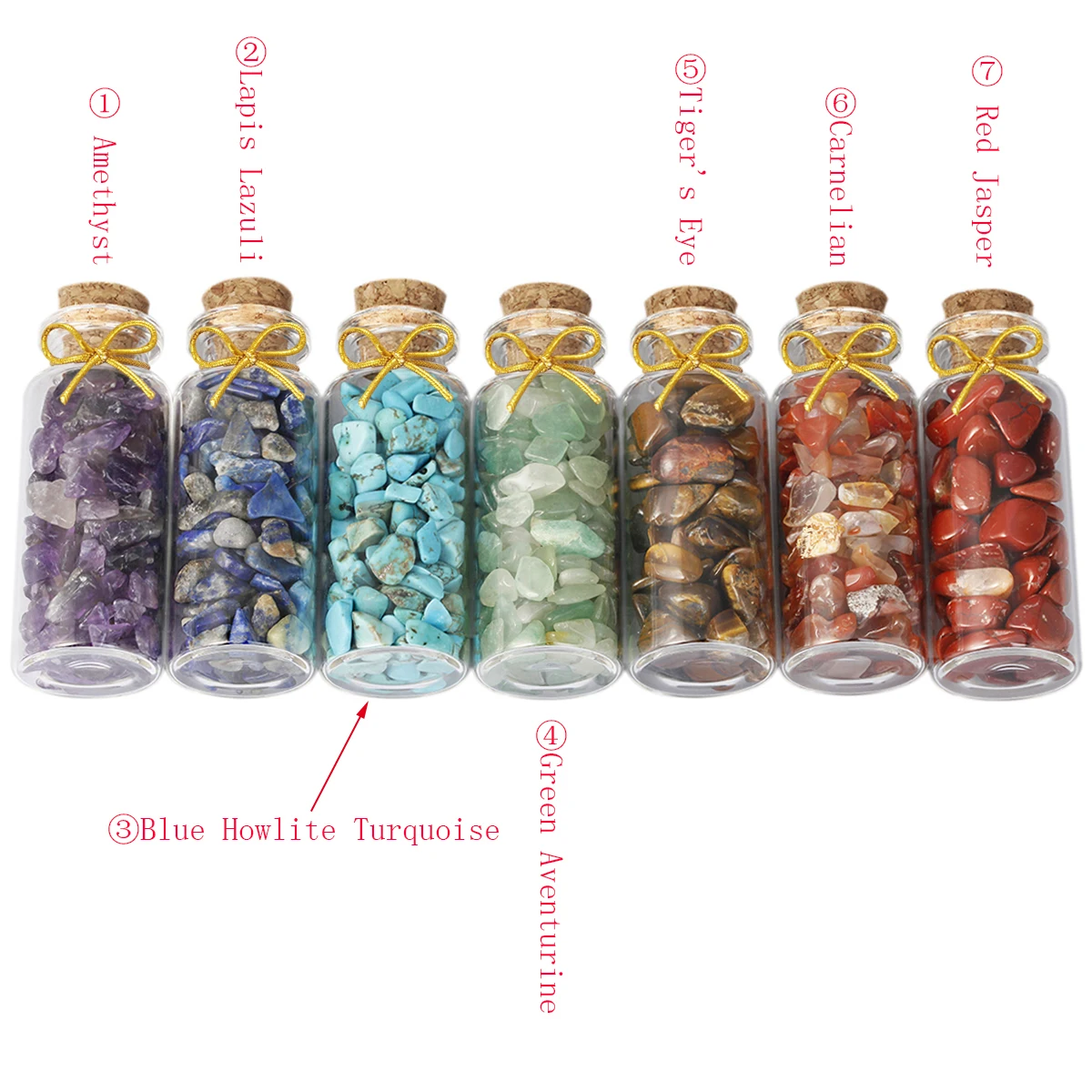 Mini Glass Wishing Bottle Natural Crystal Stone Gravel Gemstone Chip Minerals Drifting Bottle Souvenir Gifts Christmas Decor