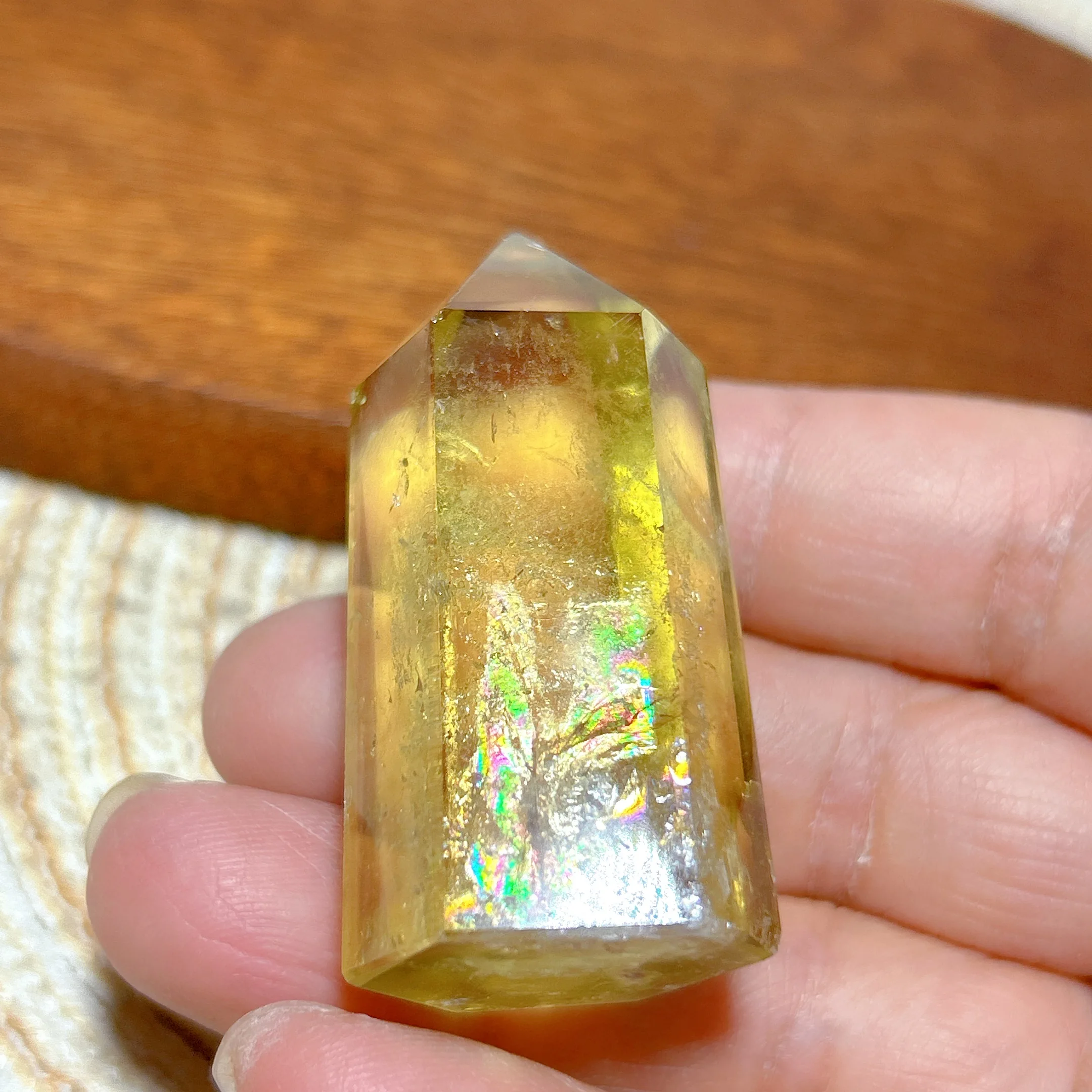 Healing High Quality Natural Brazil Crystal Smokey Citrine Rainbow Tower Point Gemstones Mineral Energy Home Decorations Gift