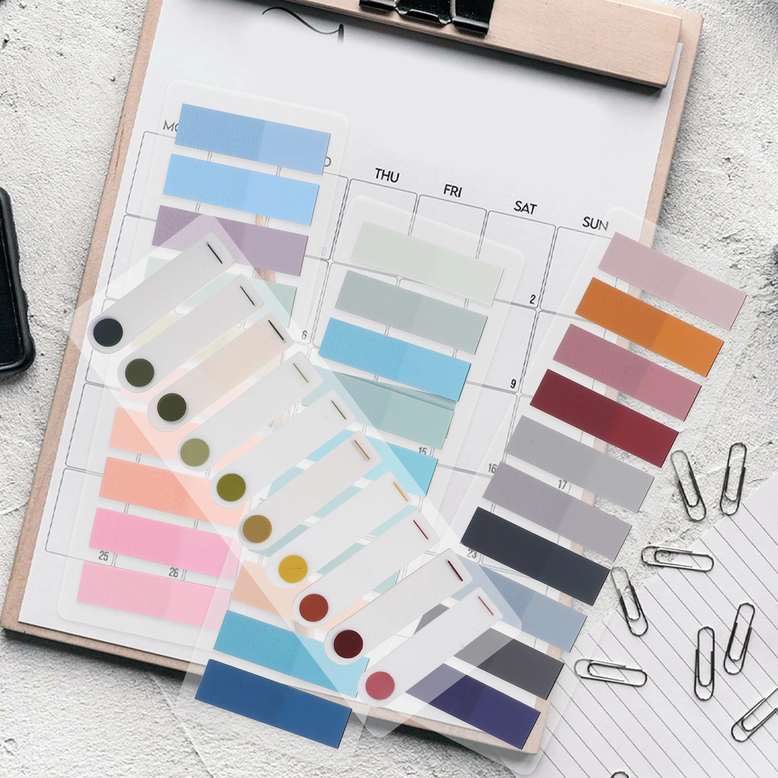 

1Set Professional Highlight Bookmark Sticky Index Tabs Simple Design Style Long Lasting Adhesion Reading Accessories