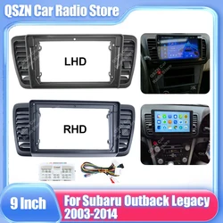 For Left/Right Steering Wheel Subaru Legacy Outback 2003-2014 Car Radio Frame Fascia Panel 9 inch Android Facia Bezel Plate Trim