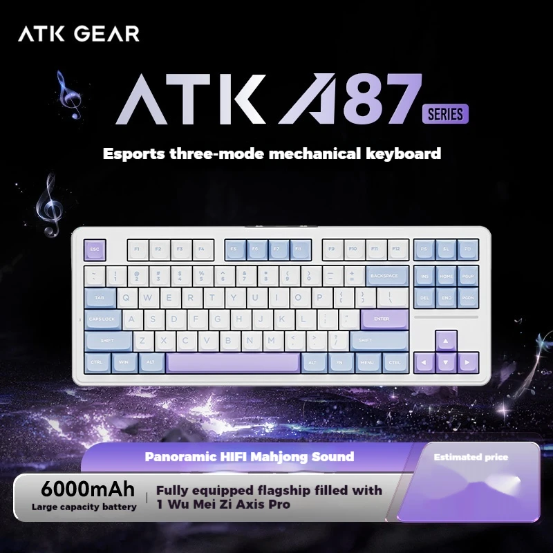 

New ATK A87 Wireless Bluetooth Mechanical Keyboard RGB Backlit E-sports Game Dedicated 87 Key Configuration Customized Third