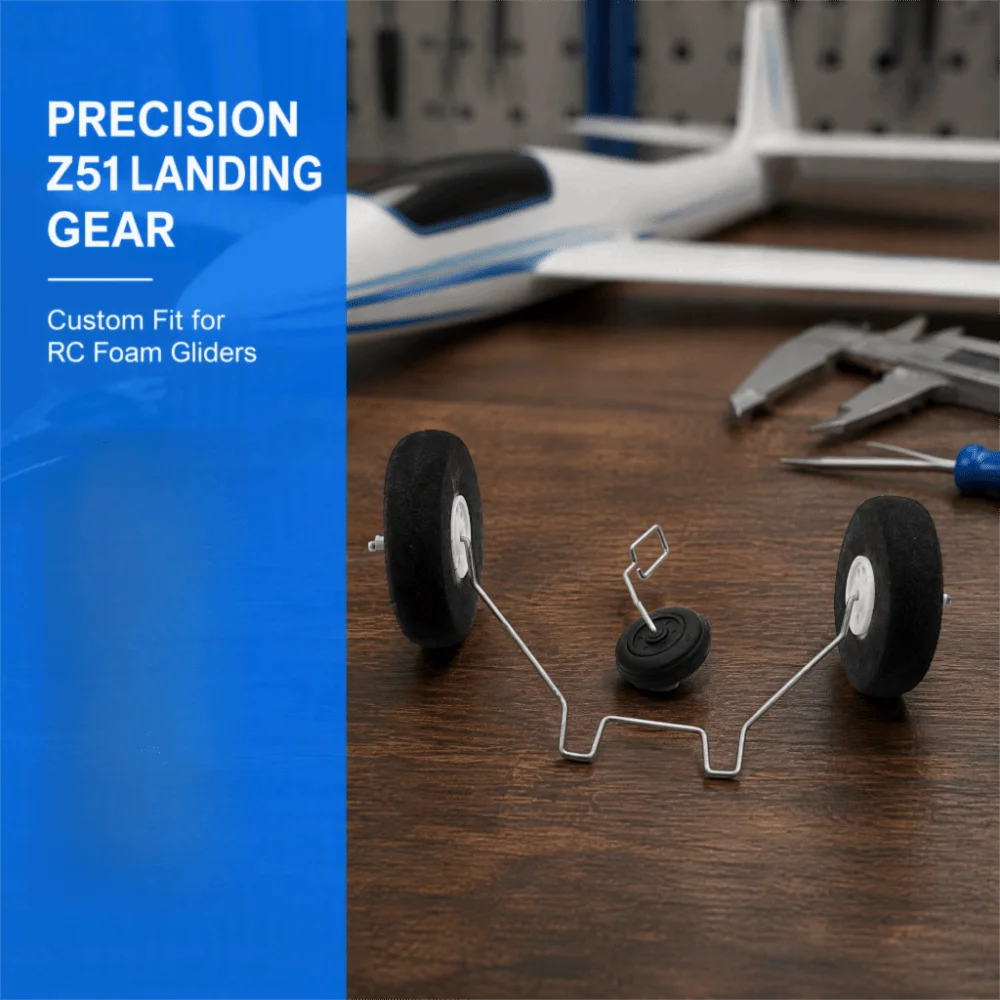 PP,Metal RC Airplane Landing Gear Small Lightweight Landing Gear Wheel Set for Z51 RC Airplane Foam Hand Throwing Glider