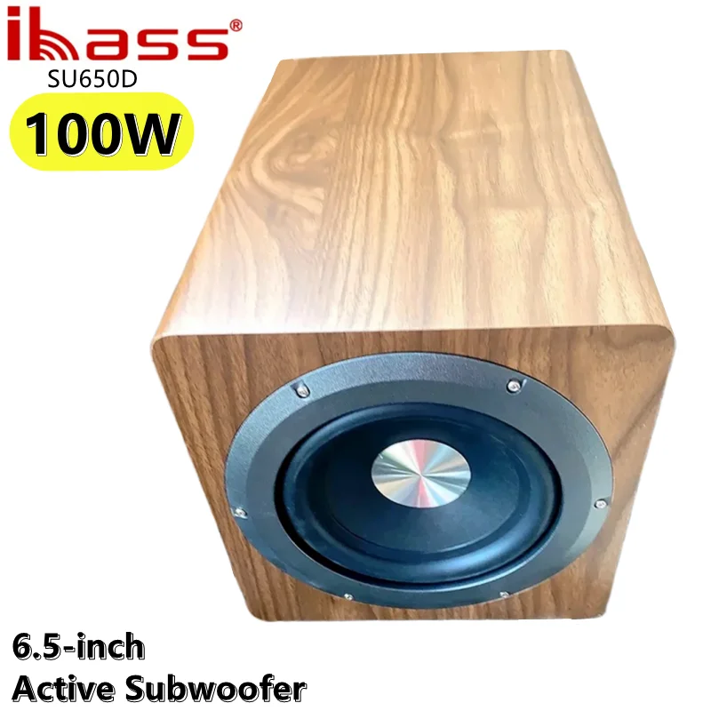 

Ibass SU650D 100W High-power Subwoofer Home Theater Hi-fi Pure Bass 6.5-inch Wooden Active Subwoofer System 110V-220V Voltage