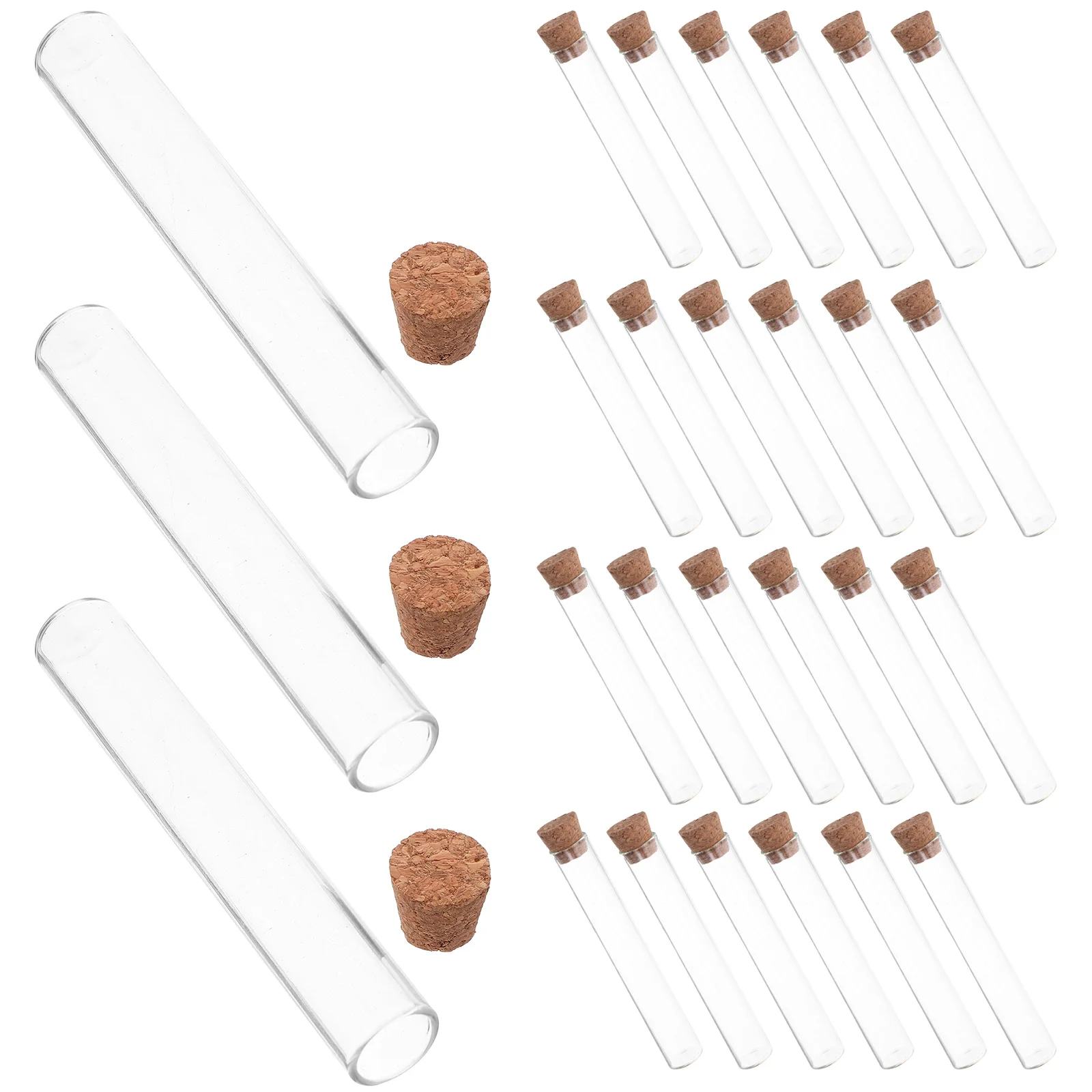 

40Pcs Flat Bottom Glass Test Tubes with Cork Transparent Mini Vials for Incense Display Aroma Preservation Aromatherapy and Home