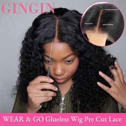 Curly Glueless Human Hair Wig Without Glue Or Gel Already Cut Lace 6x4 5x5 Lace Closure Wig Ready To Wear Brazilian Wig On Sale