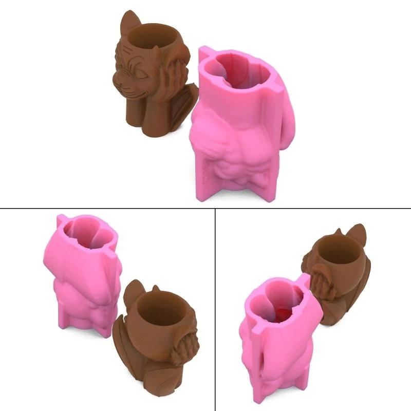 F42F DIY Silicone Geometry Flower Pot Storage Box para plantas suculentas decoração