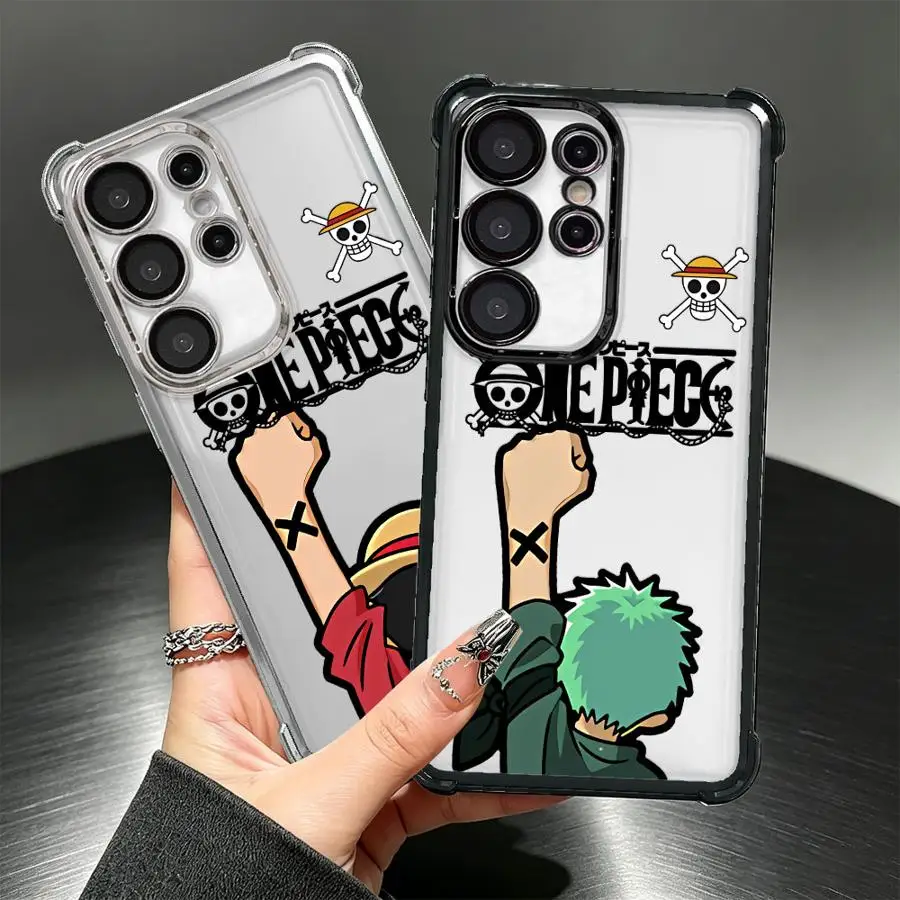 One Pieces Zoro Luffy Case for Samsung Galaxy S25 S26 S21 S22 Plus S23 Note 20 Ultra S20 Ultra S24 FE S25Edge Phone Cover