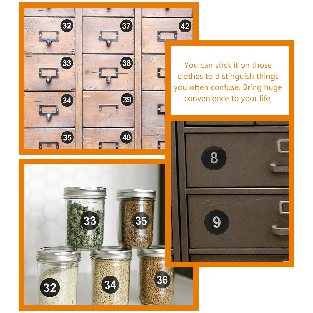 20 Sheets Label Stickers Office DIY Craft Number Numbers Translucent Film for Organizing