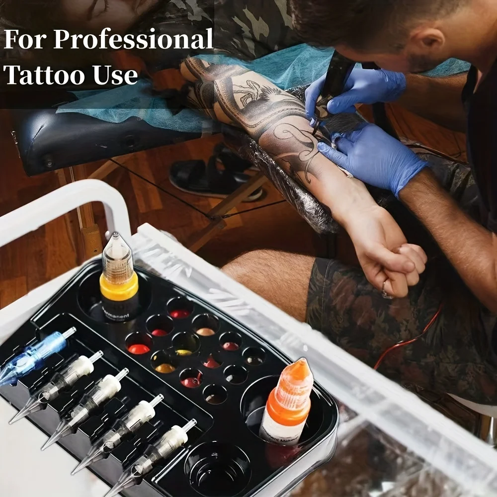 Tattoo palette Disposable Plastic Ink Plate Cap Tattoo Ink Paint Holder Palette Tattoo accessories Bracket Stand Tattoo Supplies