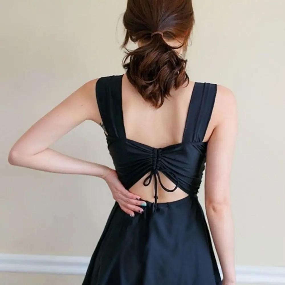 

New Padded Conservative Swimsuit Steel Support Thermal Slimming Swimsuit Svelte Design Gathered Monokini Bandeau Dress Beach