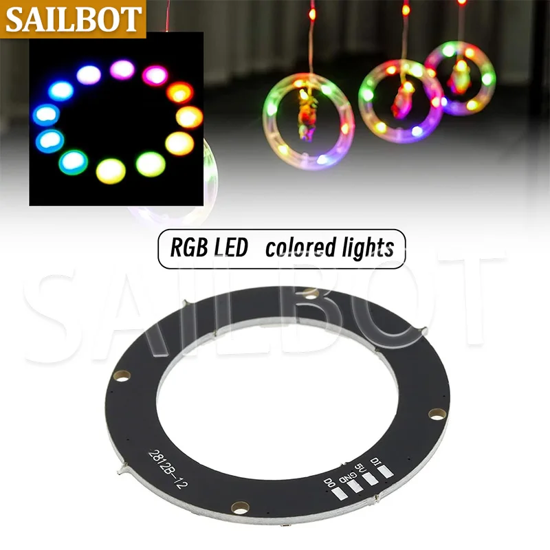 12-bit WS2812 5050 RGB LED Intelligent Full Color RGB Ring Development Board Big Ring