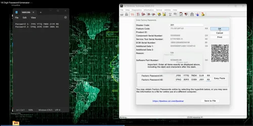 Contraseña de fábrica de 18 dígitos para Cat [sin generador]