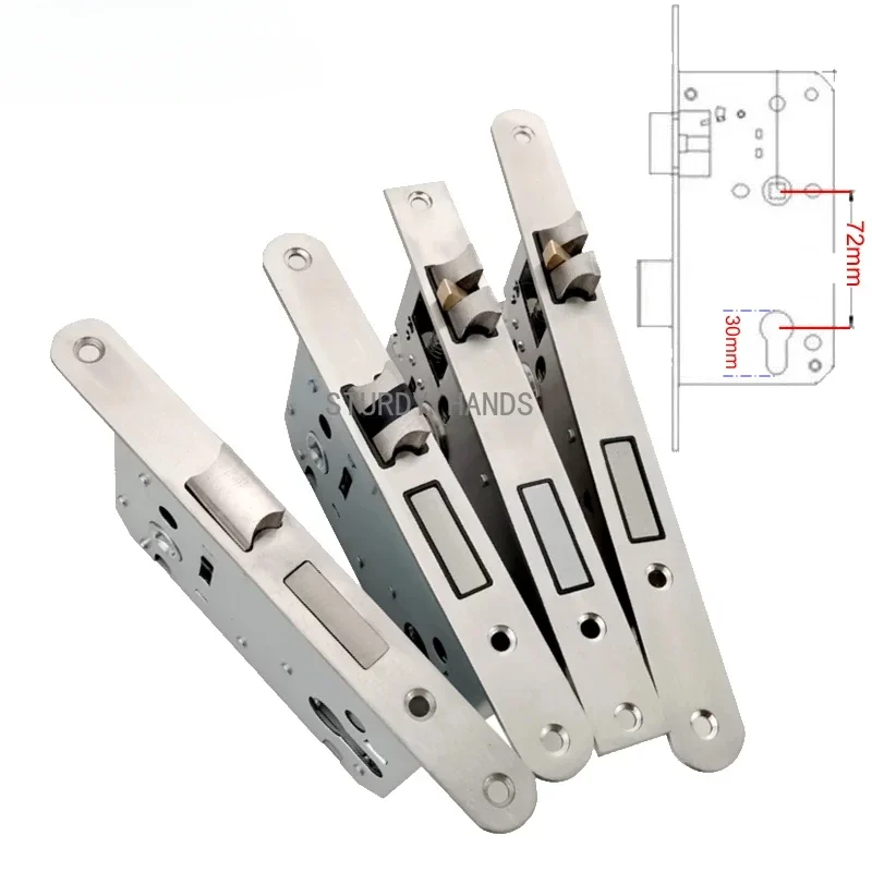 

1pc lock body stinless steel round panel indoor wooden door lock body Lock margin 72 mm for 29mm cylinder
