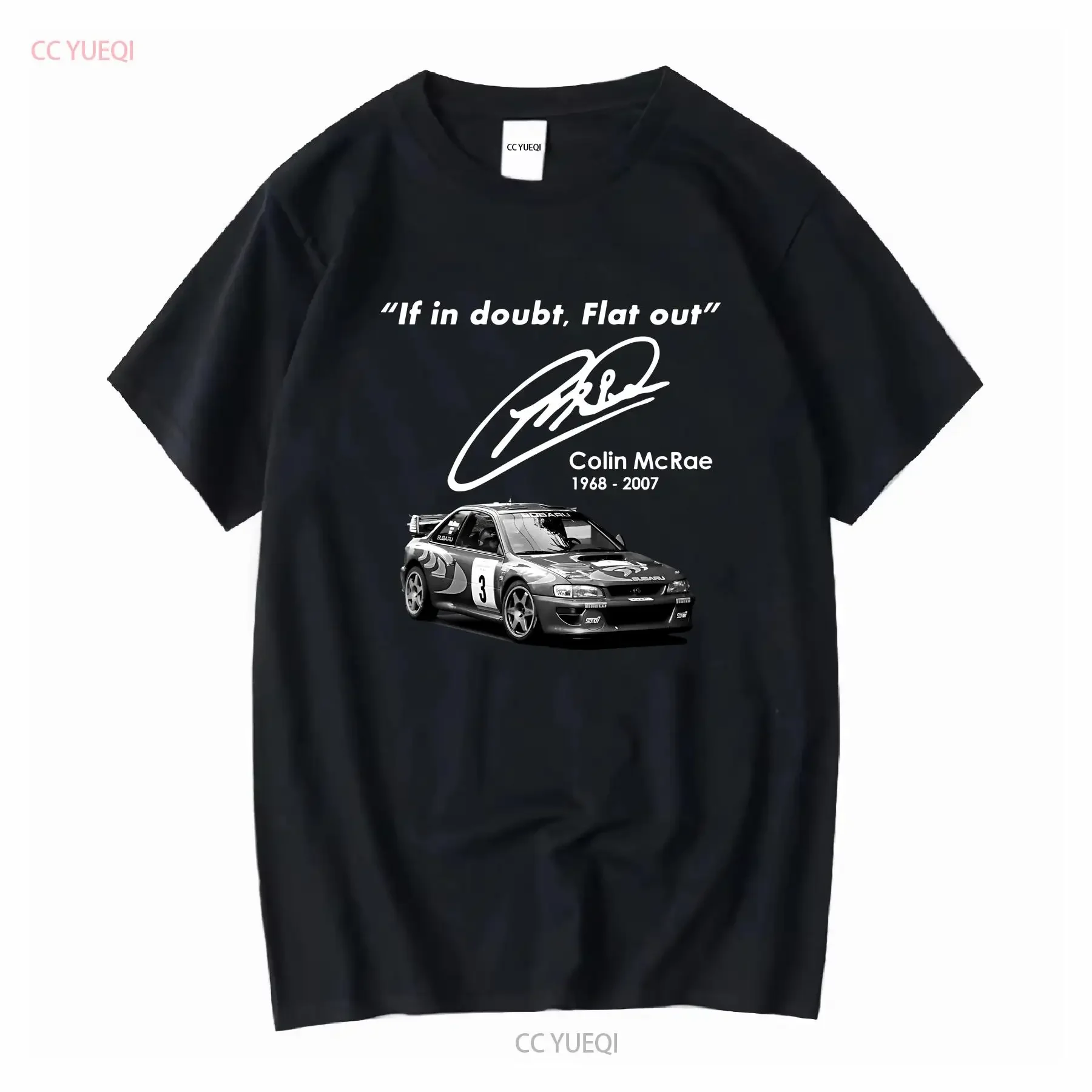 COLIN MCRAE BK 9 T SHIRT vintage Washed homme Versatile streetwear Soft fashion Unisex Stylish designer clothes Casual Slightly