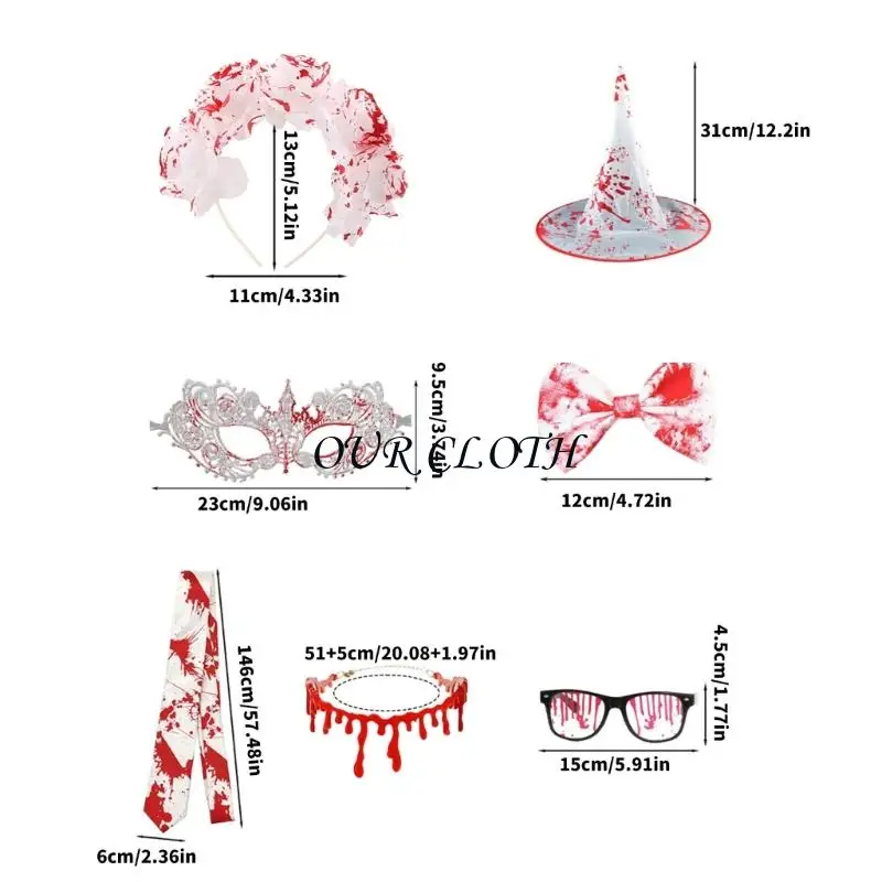 Ensemble d'accessoires réalistes terrifiants pour Halloween, pour fêtes costumées d'horreur maquillage effrayant, Cosplay