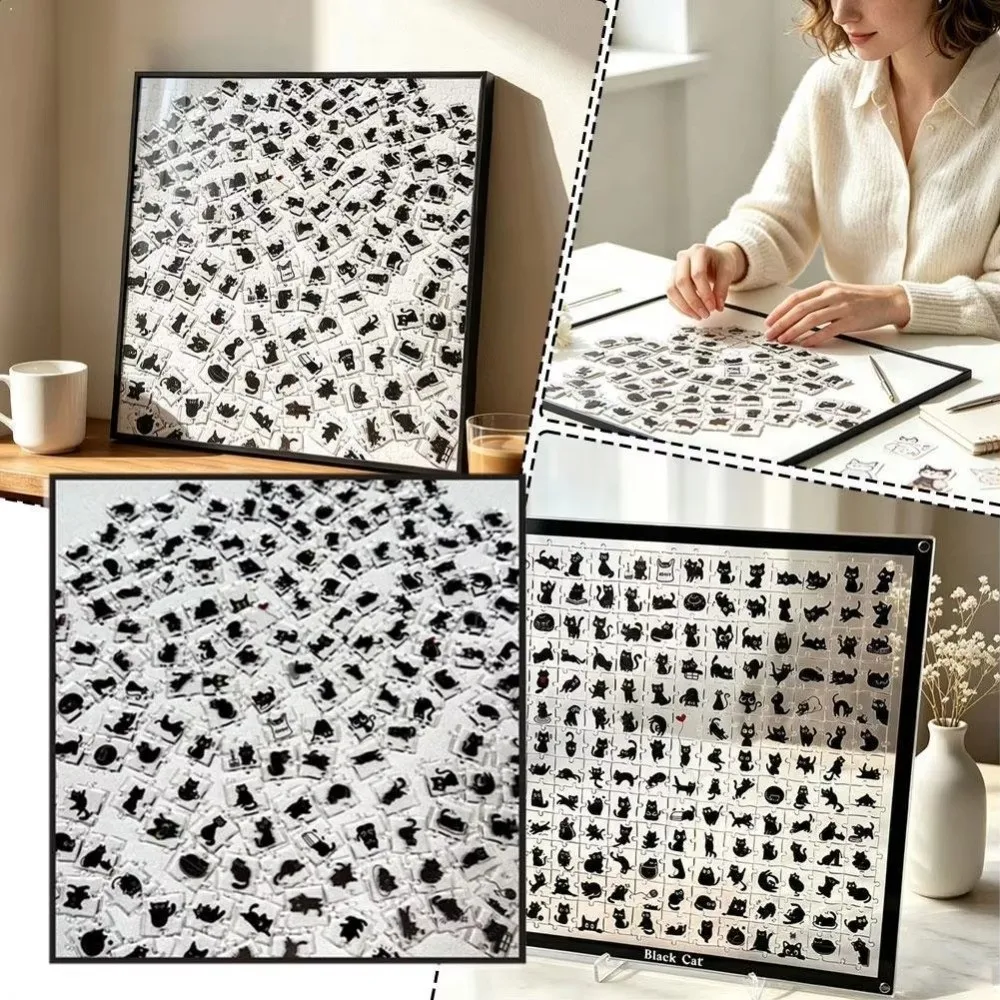 Irregular Piece Acrylic Cat Puzzle Cat Themed Artwork Non-Repeating Pattern Cat Jigsaw Puzzle Transparency Cute Cat Puzzles