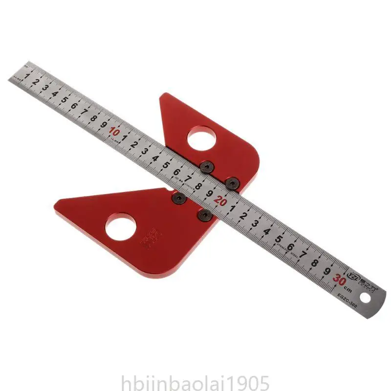 E74E Portable Center Square Center Measuring Tool Aluminum Alloy Center Finder Line Gauge Replaceable Ruler