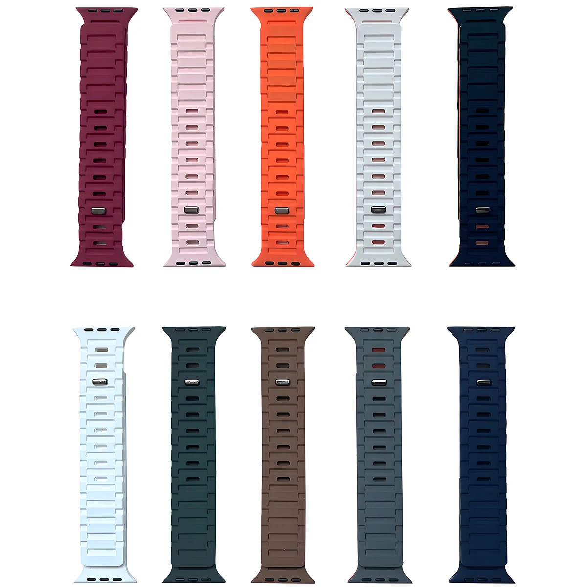 حلقة مغناطيسية لأربطة ساعة أبل ، سوار سيليكون لسلسلة iWatch 9 ، 8 ، 7 ، 6 ، 5 ، 4 ، 3 ، SE ، Ultra 2 حزام ، 44 ، 40 49 من من من من 49 ، 45 ، 41 ، 38