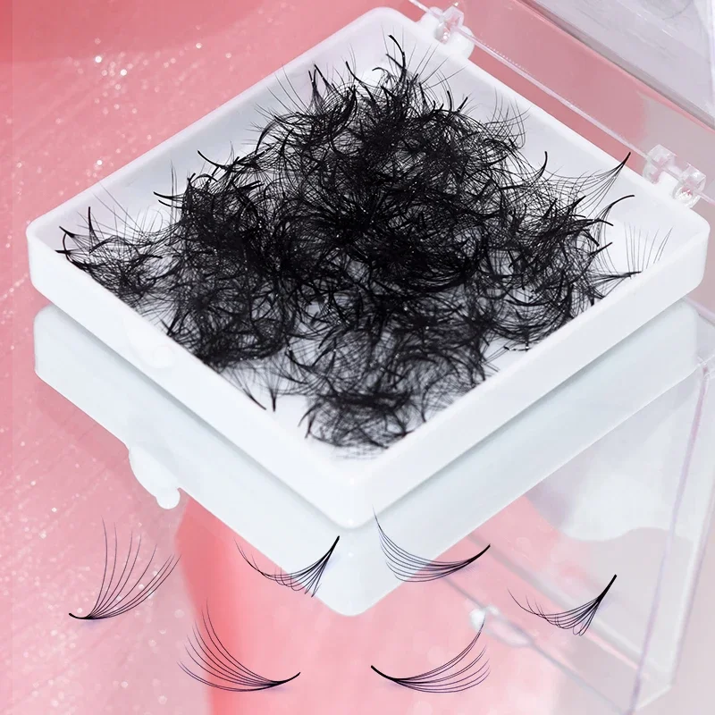 SONG LASHES 20D 16D 14D 뾰족한 베이스, 프리메이드 팬 속눈썹 연장, 느슨한 팬, 중간 줄기, 날카로운 얇은 뾰족한 베이스 속눈썹, 신제품