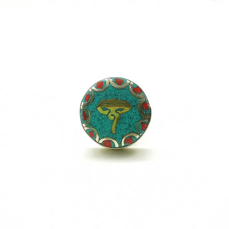 Tibetan Amulet Rings Buddha Eye OM Totem Adjustable Copper Ring For Man Woman R189