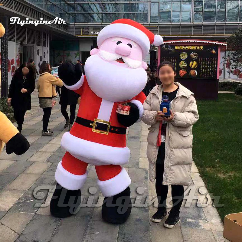

Christmas Performance Wearable Inflatable Santa Claus Costume 2m Blow Up Saint Nicholas Suit For Event