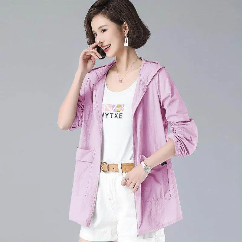 New Mid-Length Loose-Fitting Sun Protection Jacket For Women New Style UV Protection Sun Protection Coat